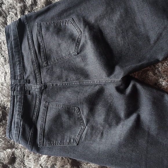 Women's Charcoal Black High Waist Wide Flare Jeans - Picture 10 of 14